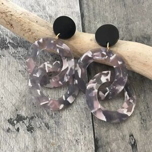 Lucite Double Hoop Earrings 
